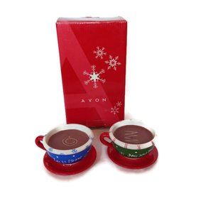 2005 Avon Cappuccino Candle Gift Set Christmas Cup